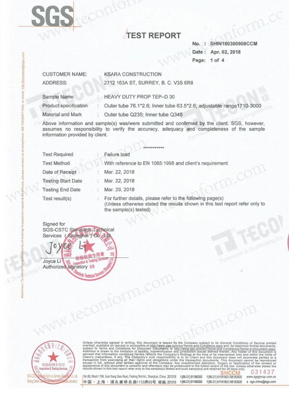 TEP-D 30 SGS Test Report